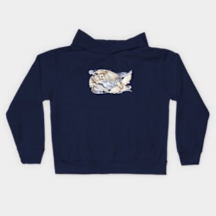 Owls flying in the night Kids Hoodie